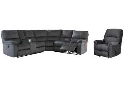 Urbino 3-Piece Sectional with Recliner,Signature Design By Ashley