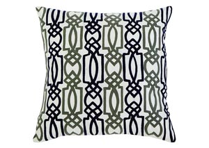 Image for Embroidered Navy Pillow