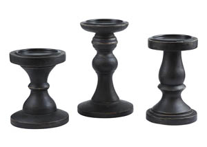 Image for Kadience Black Candle Holder (Set of 3)