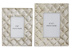 Image for Kaeden Silver Leaf Photo Frame (Set of 2)