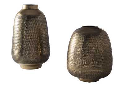 Image for Miette Antique Brass Finish Vase (Set of 2)