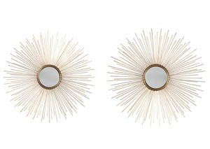 Image for Doniel Antique Gold Finish Accent Mirror Set (Set of 2)