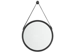 Image for Dusan Black Round Accent Mirror