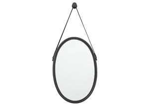 Image for Dusan Black Oval Accent Mirror