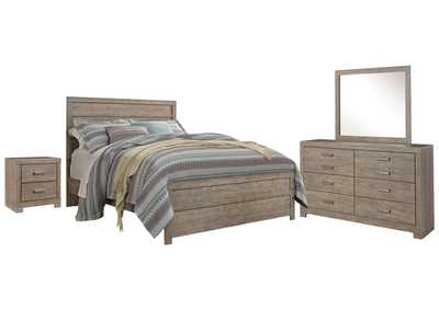 Image for Culverbach Queen/Full Panel Headboard Bed with Mirrored Dresser and 2 Nightstands
