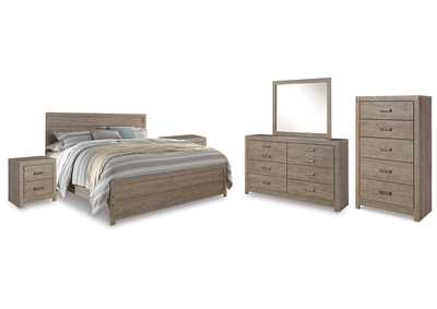 Image for Culverbach King Panel Bed with Mirrored Dresser, Chest and 2 Nightstands