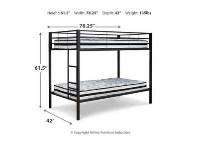 Broshard Twin over Twin Metal Bunk Bed,Signature Design By Ashley