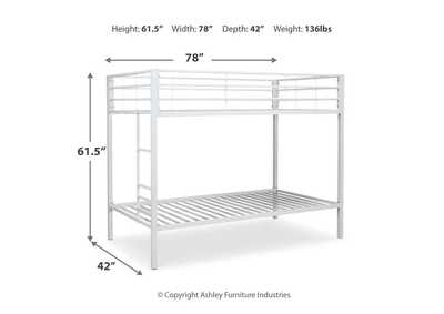 Broshard Twin over Twin Metal Bunk Bed,Signature Design By Ashley