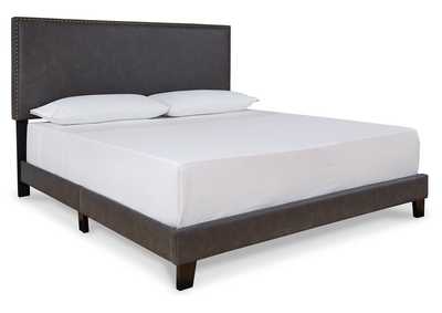 Image for Vintasso Grayish Brown Queen Upholstered Bed