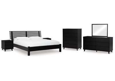 Image for Danziar Queen Panel Bed with Mirrored Dresser, Chest and 2 Nightstands