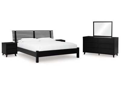 Image for Danziar Queen Panel Bed with Mirrored Dresser and 2 Nightstands