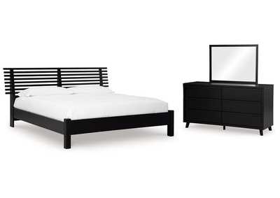 Image for Danziar Queen Panel Bed with Mirrored Dresser