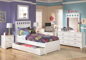 Image for Lulu Twin Panel Bed w/ Storage, Dresser & Mirror