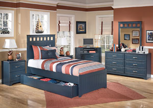 Image for Leo Twin Panel Bed w/ Storage, Dresser & Mirror