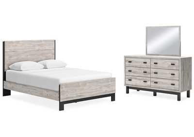 Image for Vessalli Queen Panel Bed with Mirrored Dresser