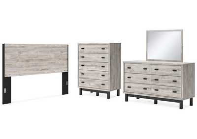 Image for Vessalli King Panel Headboard with Mirrored Dresser and Chest