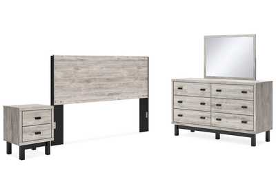 Image for Vessalli King Panel Headboard with Mirrored Dresser and Nightstand
