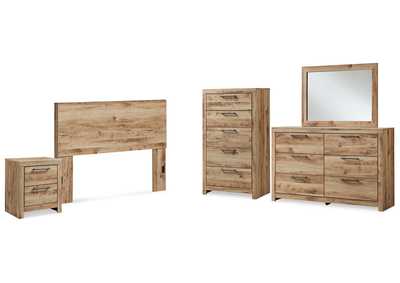 Hyanna Queen Panel Headboard with Mirrored Dresser, Chest and Nightstand,Signature Design By Ashley