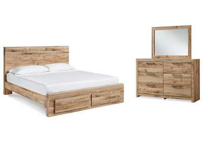 Hyanna Queen Panel Storage Bed, Dresser and Mirror