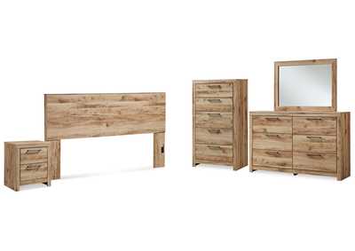 Image for Hyanna King Panel Headboard with Mirrored Dresser, Chest and Nightstand