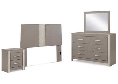Surancha Queen/Full Panel Headboard with Mirrored Dresser and Nightstand,Signature Design By Ashley