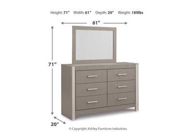 Surancha Queen Poster Bed with Mirrored Dresser, Chest and 2 Nightstands,Signature Design By Ashley