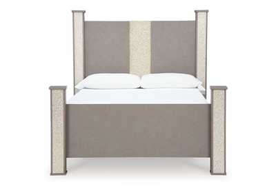 Surancha Queen Poster Bed with Mirrored Dresser and 2 Nightstands,Signature Design By Ashley