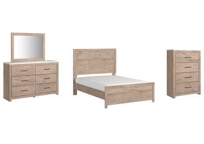 Image for Senniberg Full Panel Bed with Mirrored Dresser and Chest