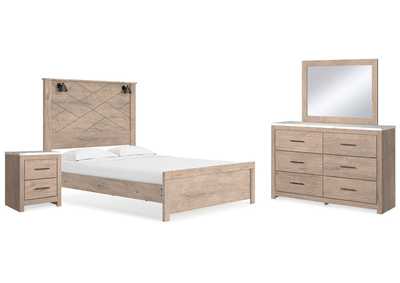 Image for Senniberg Queen Panel Bed with Mirrored Dresser and Nightstand