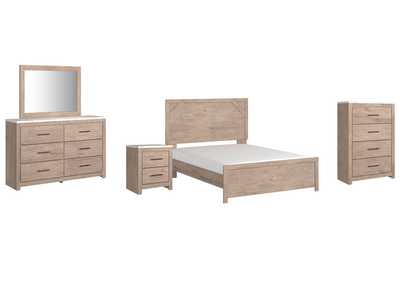 Image for Senniberg Queen Panel Bed with Mirrored Dresser, Chest and Nightstand