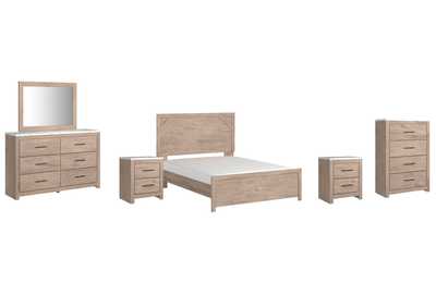 Image for Senniberg Queen Panel Bed with Mirrored Dresser, Chest and 2 Nightstands