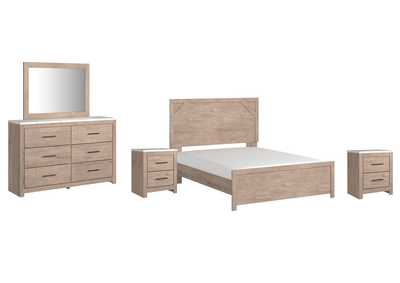 Image for Senniberg Queen Panel Bed with Mirrored Dresser and 2 Nightstands