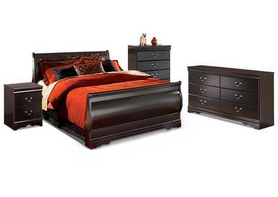 Image for Huey Vineyard Queen Sleigh Bed with Mirrored Dresser and Nightstand