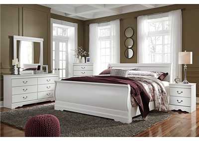 Image for Anarasia White King Sleigh Bed w/Dresser and Mirror