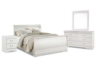 Image for Anarasia Queen Sleigh Bed with Mirrored Dresser and Nightstand