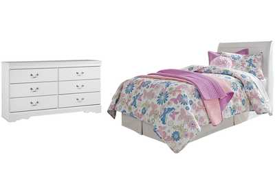 Anarasia Twin Sleigh Headboard Bed with Dresser,Signature Design By Ashley