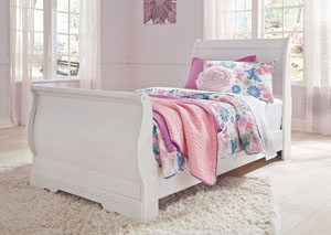 Anarasia White Twin Sleigh Bed,Direct To Consumer Express