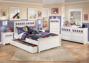 Image for Zayley Twin Panel Bed w/ Storage, Dresser & Mirror