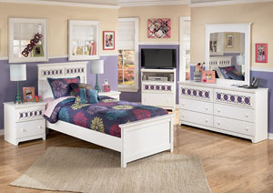 Image for Zayley Twin Panel Bed, Dresser & Mirror