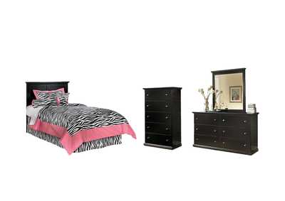 Maribel Twin Panel Headboard Bed with Mirrored Dresser and Chest,Signature Design By Ashley
