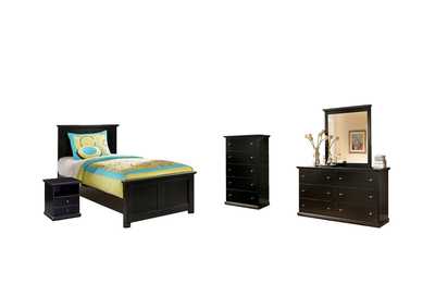 Image for Maribel Twin Panel Bed with Mirrored Dresser, Chest and Nightstand