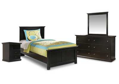 Image for Maribel Twin Panel Bed with Mirrored Dresser and Nightstand