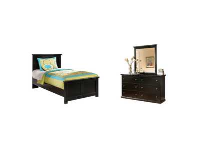 Image for Maribel Twin Panel Bed with Mirrored Dresser