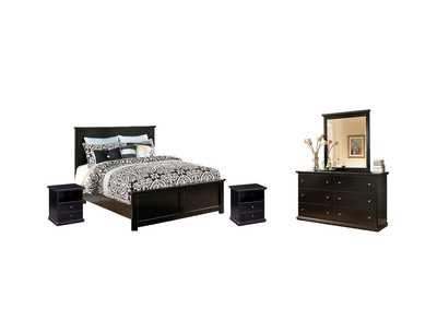 Maribel King Panel Bed with Mirrored Dresser and 2 Nightstands,Signature Design By Ashley