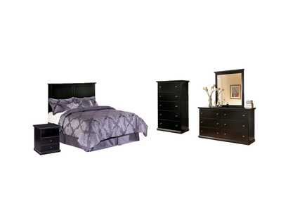 Image for Maribel Full Panel Headboard Bed with Mirrored Dresser, Chest and Nightstand