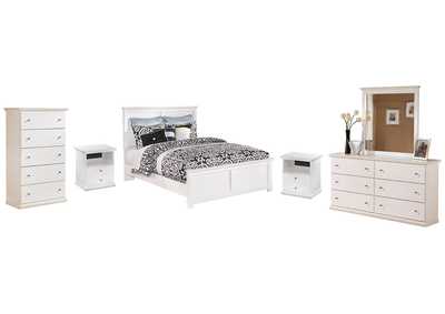 Image for Bostwick Shoals Queen Panel Bed with Mirrored Dresser, Chest and 2 Nightstands