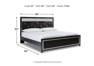 Kaydell King Upholstered Panel Platform Bed with Mirrored Dresser and 2 Nightstands,Signature Design By Ashley