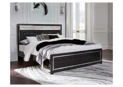 Kaydell King Upholstered Panel Bed with Mirrored Dresser, Chest and 2 Nightstands,Signature Design By Ashley