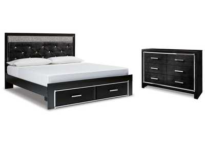 Kaydell King Upholstered Panel Storage Bed with Dresser,Signature Design By Ashley