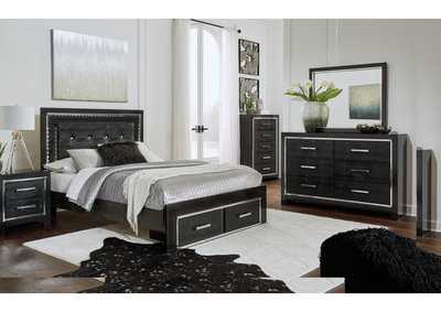 Kaydell Queen Panel Bed with Storage with Mirrored Dresser, Chest and Nightstand,Signature Design By Ashley